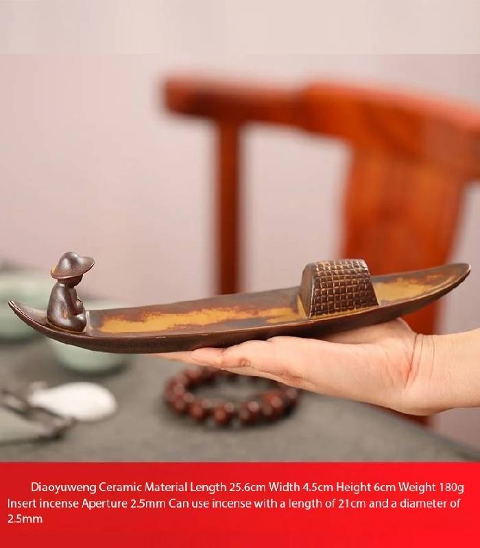 700_800船5 Fisherman Incense Holder - Image 5