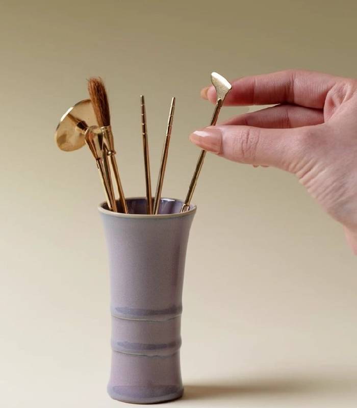 打700800-3 Purple Ceramic Incense Seal Set - Image 5