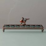 Golden Horse Cloud-Stepping Cloisonné Horizontal Incense Burner